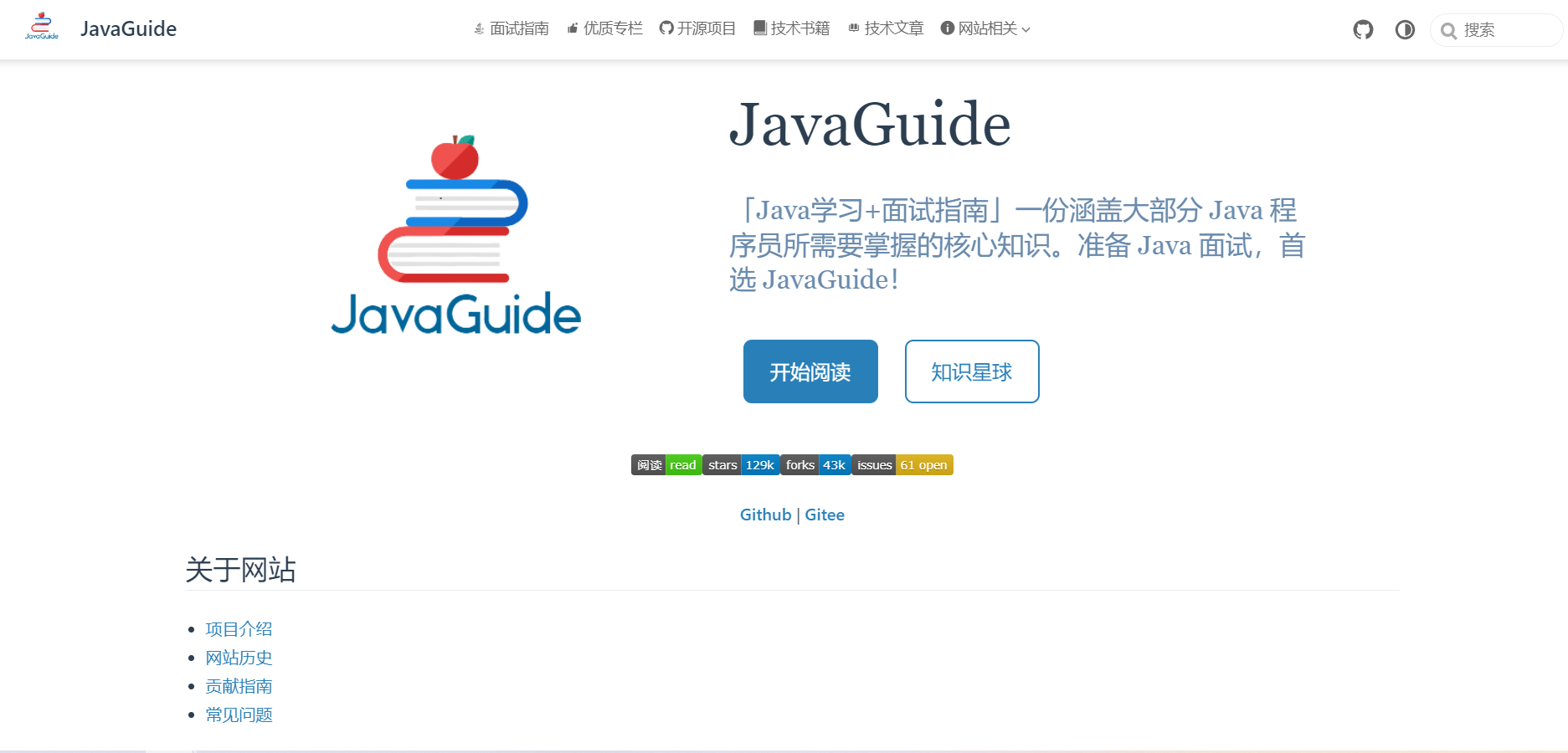 JavaGuide 官网